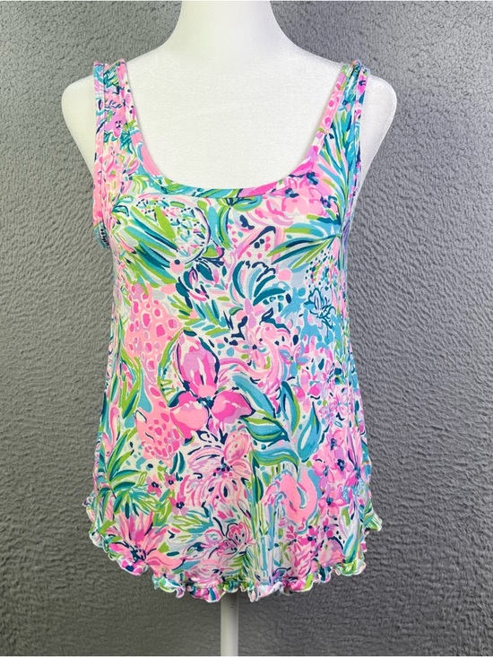 Lilly Pulitzer Tops - Lilly Pulitzer Ruffle PJ Tank Top Womens XS Multicolor Pajama Comfy Lightweight
